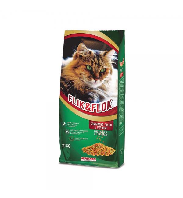 Сухой корм для кошек Morando Flik&Flok Adult Cat (Говядина, курица и овощи)