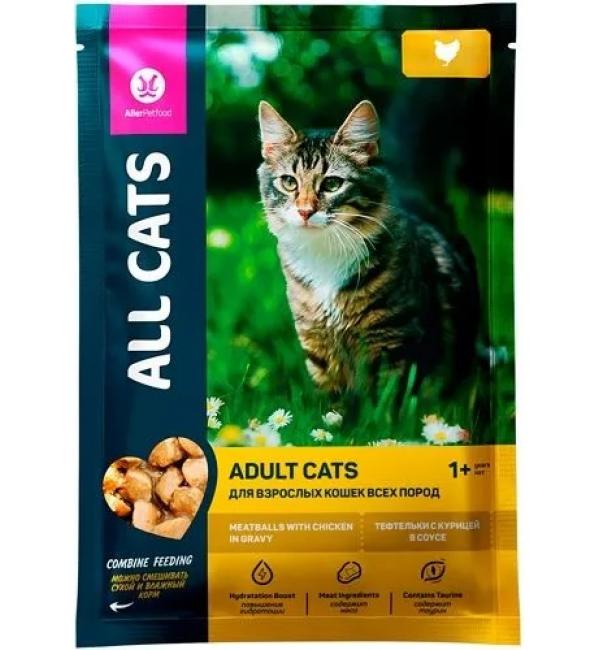Влажный корм All Cats тефтельки с курицей в соусе 85г