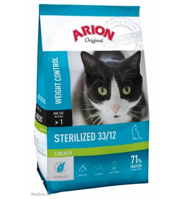 Арион безглютеновый сухой корм для стерилизованных кошек Arion Original Sterilized с курицей, 7.5 кг