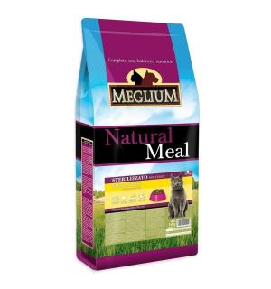 Меглиум сухой корм MEGLIUM Natural Meal для стерилизованных кошек с курицей и рыбой (15 кг)