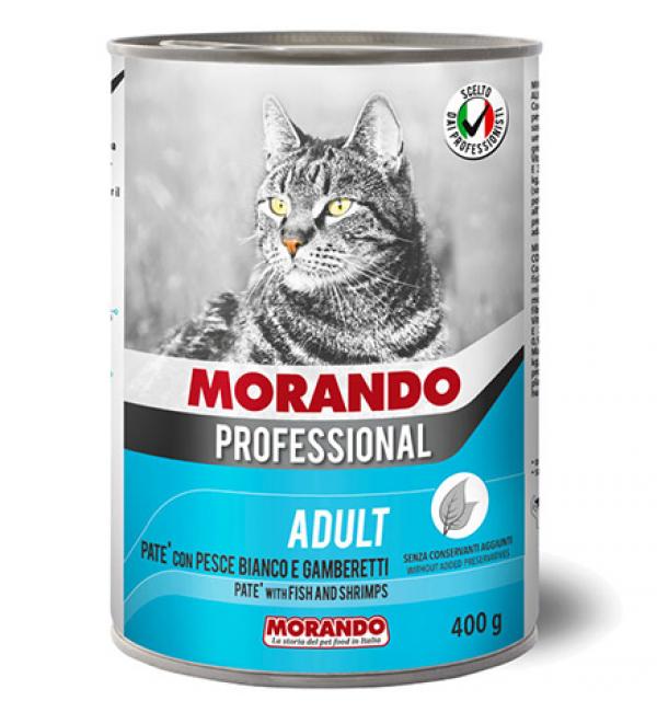 Консервы Morando Professional Line Pate Fish and Shrimps для кошек, паштет с рыбой и креветками (0,4 кг)