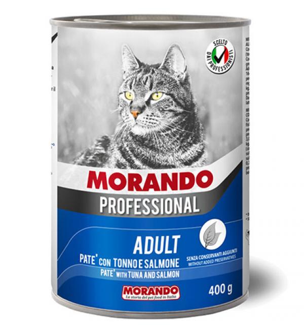 Консервы Morando Professional Tuna and Salmon Pate для кошек, паштет с лососем и тунцом (0,4 кг)