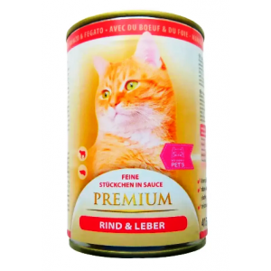 My Happy Pets Premium Консервы для кошек (говядина, печень), 415 г.