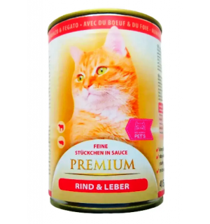 My Happy Pets Premium Консервы для кошек (говядина, печень), 415 г.