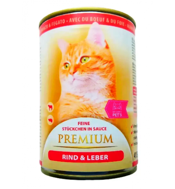 My Happy Pets Premium Консервы для кошек (говядина, печень), 415 г. My Happy Pets Premium Консервы для кошек (говядина, печень), 415 г.