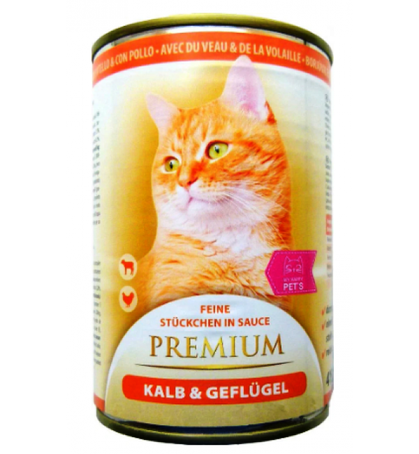 My Happy Pets Premium Консервы для кошек (телятина, домашняя птица), 415 г. My Happy Pets Premium Консервы для кошек (телятина, домашняя птица), 415 г.