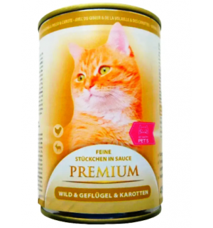 My Happy Pets Premium Консервы для кошек (дичь, птица, морковь), 415 г.