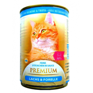My Happy Pets Premium Консервы для кошек (лосось, форель), 415 г.