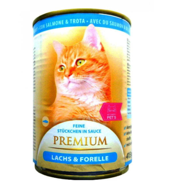 My Happy Pets Premium Консервы для кошек (лосось, форель), 415 г. My Happy Pets Premium Консервы для кошек (лосось, форель), 415 г.