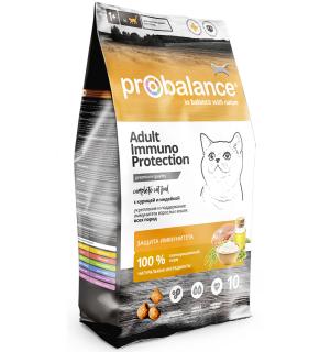Сухой корм Probalance Immuno (защита иммунитета) для кошек с курицей и индейкой, 10 кг