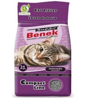 Наполнитель для туалета Super Benek Compact комкующийся лаванда (25 л)