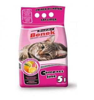 Наполнитель для туалета Super Benek Compact комкующийся цитрусовая свежесть (5л)