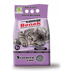 Наполнитель для туалета Super Benek комкующийся лаванда (5 л)