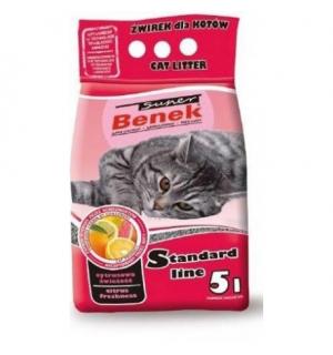 Наполнитель для туалета Super Benek комкующийся цитрусовая свежесть (5л )