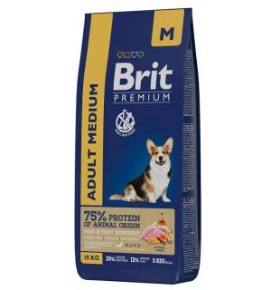 Сухой корм Brit by Nature Adult M для взрослых собак средних пород (15 кг)
