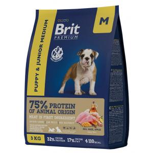 Сухой корм Brit by Nature Junior M для молодых собак средних пород (1 кг)