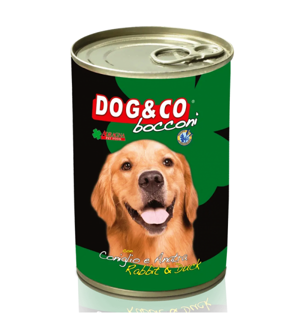 Консервы для собак Adragna Dog&Co Bocconi Rabbit & Duck, кусочки кролика и утки в соусе, 1250 г