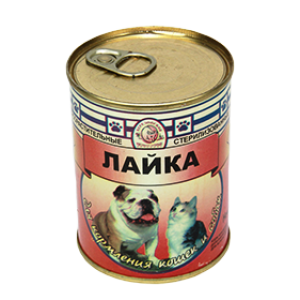 Консервы мясорастительные для собак и кошек "Лайка" 340 г.