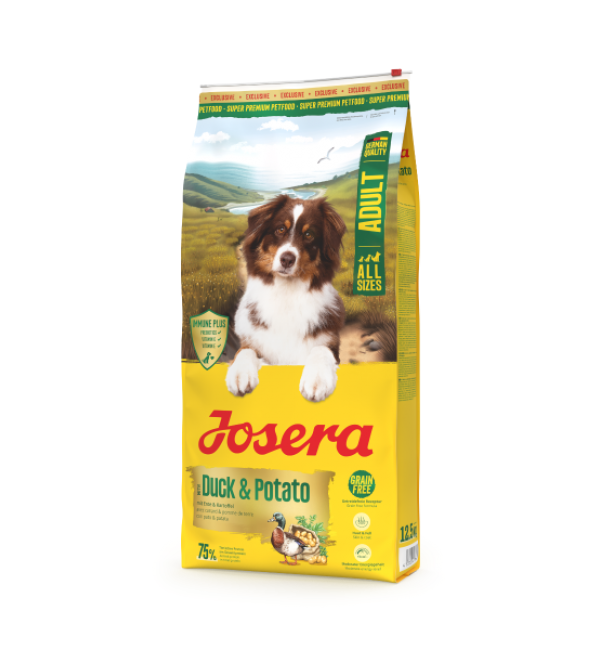 Сухой корм Josera Adult with Duck &Sweet Potato (Medium/Maxi ) УТКА КАРТОФЕЛЬ беззерновой корм для взрослых собак всех пород с пищевой аллергией на злаки 12.5 кг