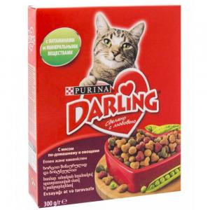 Сухой корм Darling для взрослых кошек, с мясом по-домашнему и овощами (0,3 кг)
