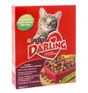 Сухой корм Darling для взрослых кошек, с мясом по-домашнему и овощами (0,3 кг)