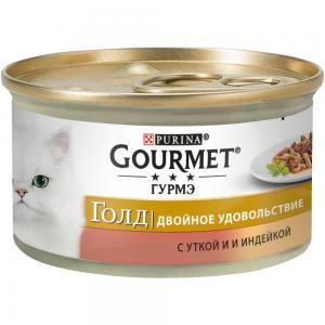 Консервы GOURMET GOLD для кошек, кусочки в подливке с уткой и индейкой (0,085 кг)