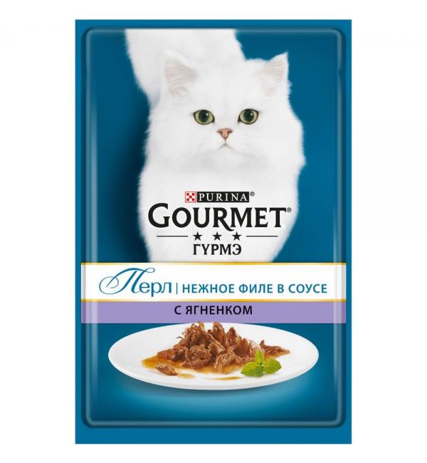 Влажный корм GOURMET PERLE для взрослых кошек, с ягненком в подливке  (0,085 кг)