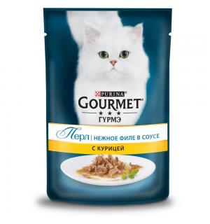 Влажный корм GOURMET PERLE для кошек, с курицей в подливке (0,085 кг)