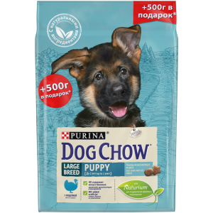 Сухой корм Dog Chow для щенков крупных пород, с индейкой (2,5 кг)