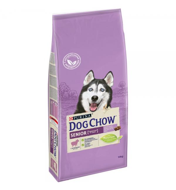 Сухой корм Dog Chow для взрослых собак старшего возраста, с ягненком (14 кг)