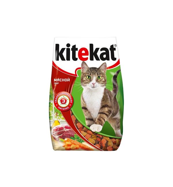 Сухой корм Kitekat для взрослых кошек "Мясной пир" (1,9 кг)