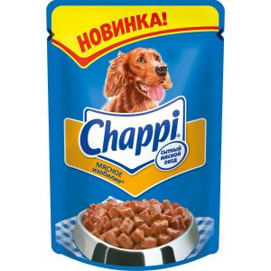 Влажный корм Chappi для взрослых собак, мясное изобилие (0.085 кг.)