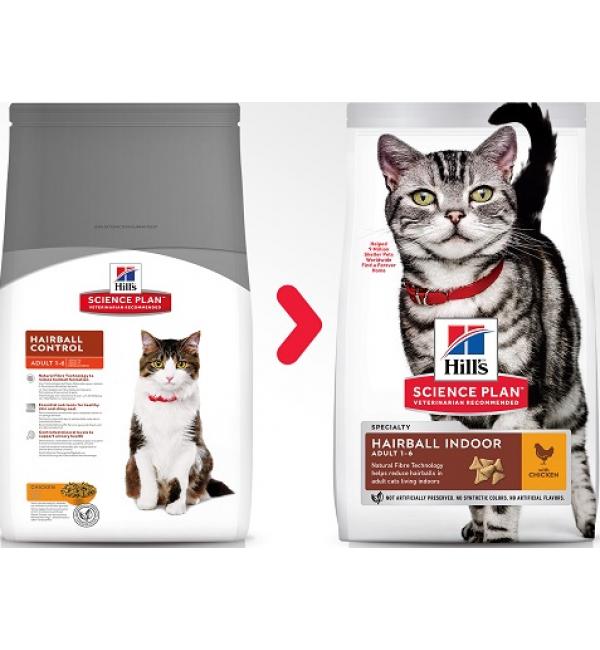 Сухой корм Hill's Science Plan для взрослых кошек для выведения шерсти, с курицей (1,5 кг)