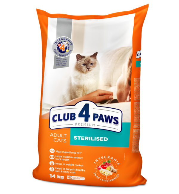 Сухой корм Club 4 Paws Премиум для взрослых стерилизованных кошек (14 кг)