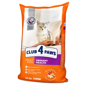 Сухой корм Club 4 Paws Премиум для взрослых кошек поддержка здоровья мочевыводящей системы (14 кг)