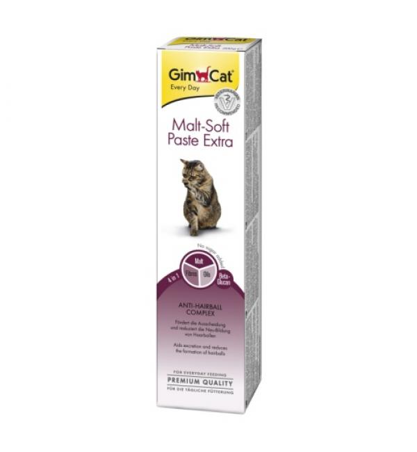 Паста GIMCAT для кошек Malt-Soft-Extra с эффектом выведения шерсти (0,1 кг)