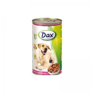 Консервы Dax for Dog для cобак, с телятиной, кусочками (1,240 кг)