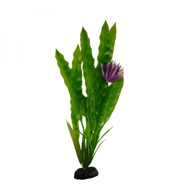 Пластиковое растение Barbus Plant 029 - Апоногетон курчавый ЗЕЛЕНЫЙ с цветком, 20см