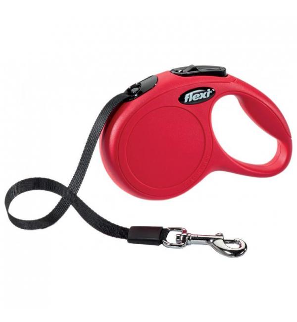 Рулетка-поводок Flexi New Classic XS лента 3м красная