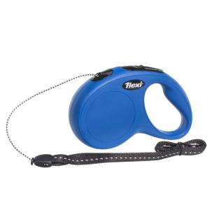 Рулетка-поводок Flexi New Classic M трос 5м синяя
