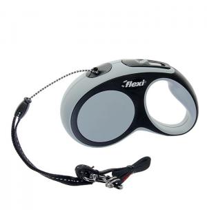 Рулетка-поводок Flexi New Comfort S трос 5м серая