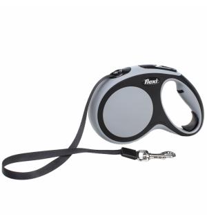 Рулетка-поводок Flexi New Comfort S лента 5м серая