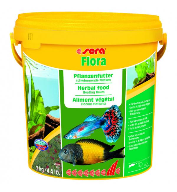 Корм хлопья SERA Flora для всех рыб, 10л/2 кг.