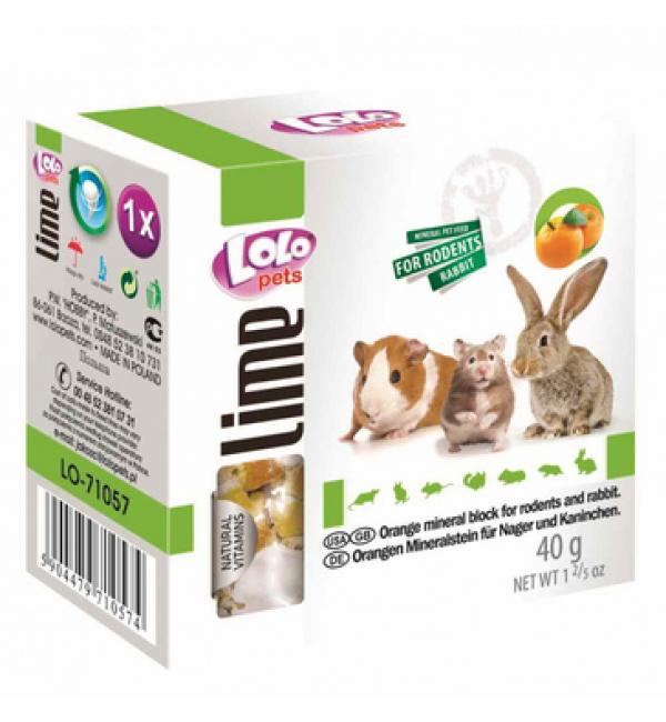 Минеральный камень Lolo Pets для грызунов, апельсиновый (0,04 кг)