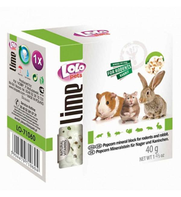 Минеральный камень Lolo Pets для грызунов, с крекерами (0,04 кг)