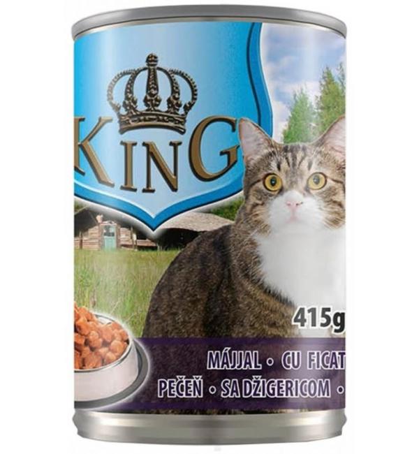 Консервированный корм King Cat для кошек, с печенью (0,415 кг)