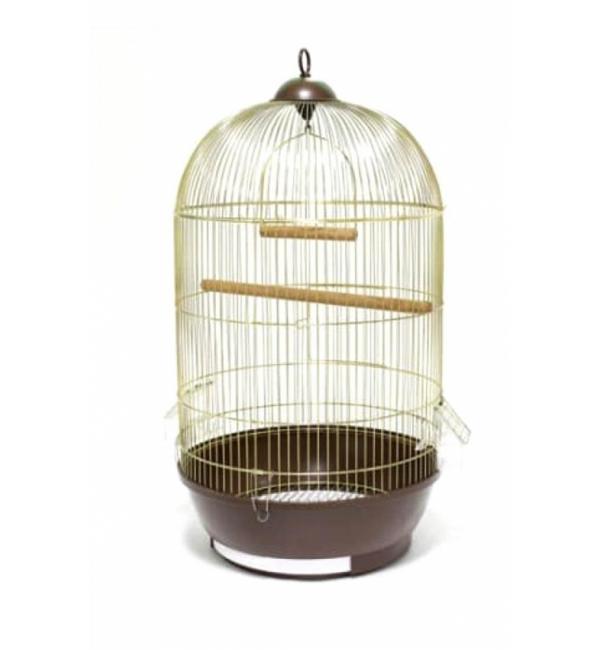 Клетка для птиц Happy Animals ф 33х53 см золото