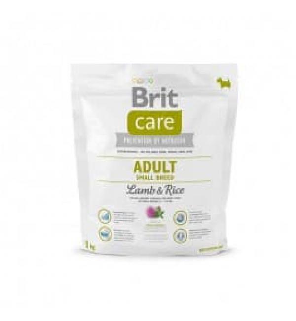 Сухой корм Brit Care для взрослых собак мелких пород, ягненок  рисом (1 кг)