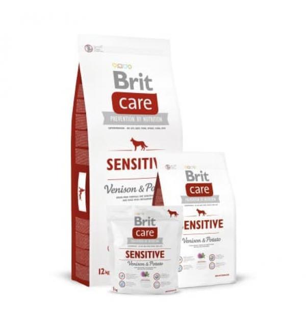 Сухой корм Brit Care для собак с чувствительным пищеварением, оленина с картофелем (3 кг)