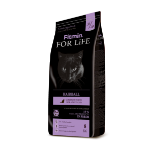 Сухой корм Fitmin For Life Hairball для взрослых длинношерстных кошек (8 кг)
